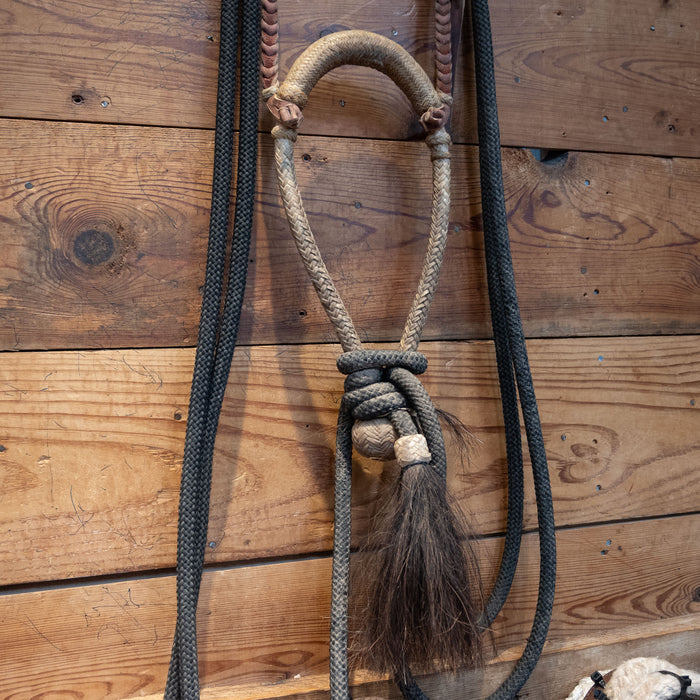 Rawhide Bosal w/ Leather hanger & Mecate Reins