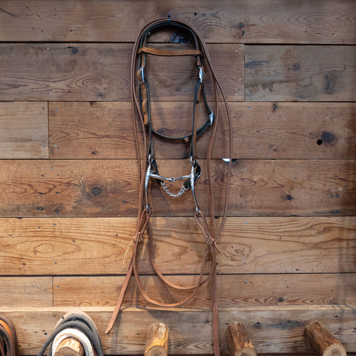 Partrade Smooth Snaffle Bit Bridle Rig