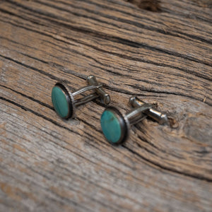 Vintage Turuoise pair Cuff Links Collectibles Teskey's