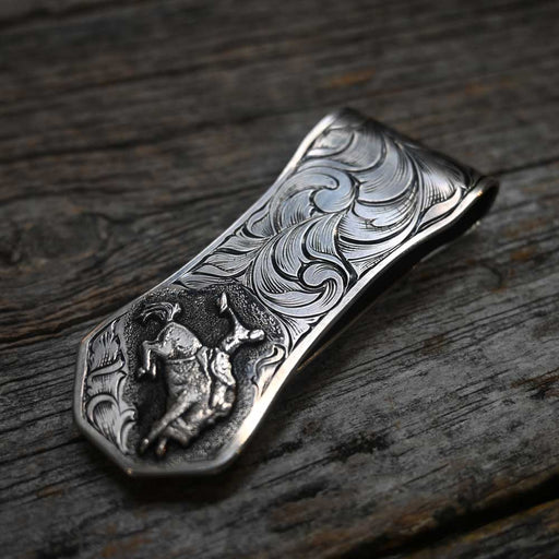 Thiel Handmade Silver Engraved Money Clip Collectibles Thiel