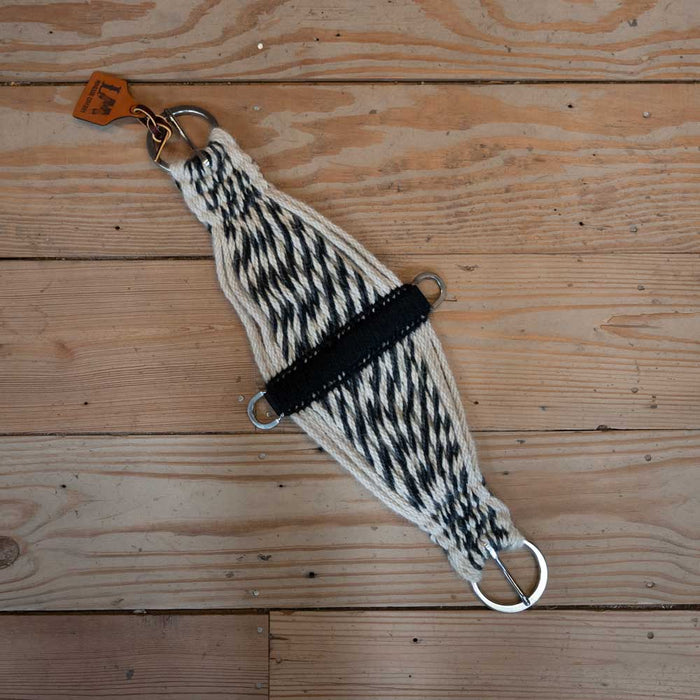 LM 26" Black/White Mohair Cinch Tack - Cinches LM Mohair Cinches