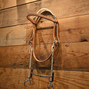 Cow Horse Supply - Headstall Rig - Twisted Dog bone - Steel Crown-Gag  CHS213 Tack - Training - Headgear Cow Horse Supply   
