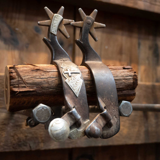 Duff Sinclair Silver Mounted 6pt. Spurs Tack - Spurs Duff Sinclair