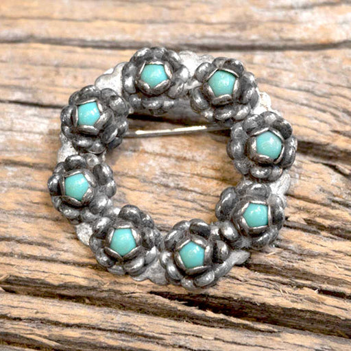 Vintage Round Turquoise Lapel Pin WOMEN - Accessories - Jewelry - Pins & Pendants MISC