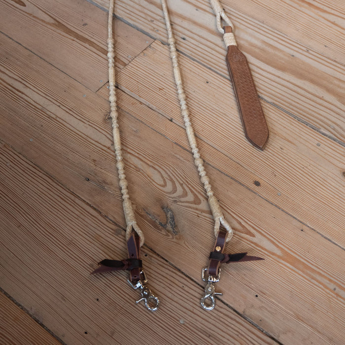 Handmade Jimmy Flores Rawhide Romel Reins Tack - Reins Jimmy Flores
