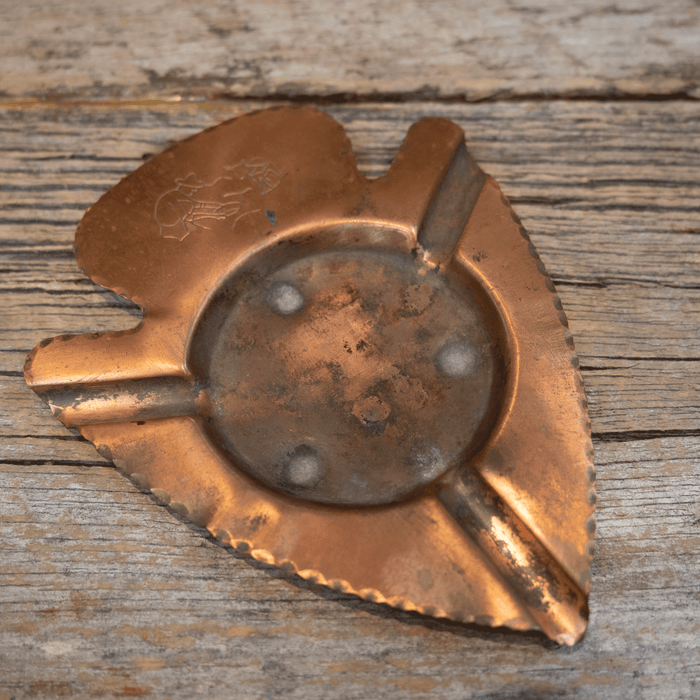 Vintage Hammered Arrowhead Copper ashtray 1873