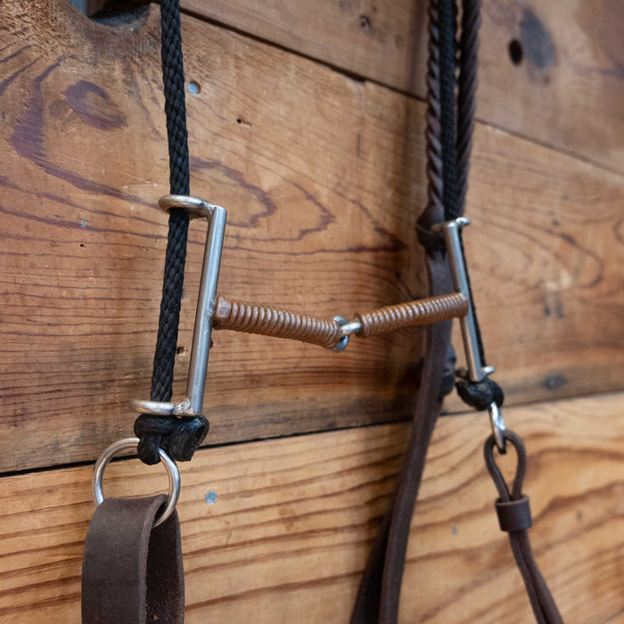 Sliding Gag Copper Wrapped Snaffle Bridle Rig