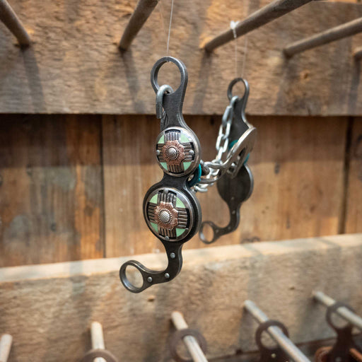 Petska Washer Port Bit w/Turquoise Conchos Tack - Bits Paul Petska