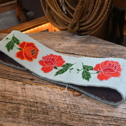 Large Native Crow Beaded Roses Belt Collectibles Native Indian