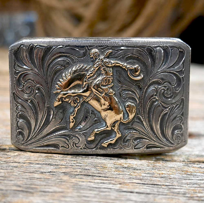 Bohlin 1940's-50's Sterling & Gold Belt Buckle ACCESSORIES - Additional Accessories - Buckles Bohlin Hollywood Calif