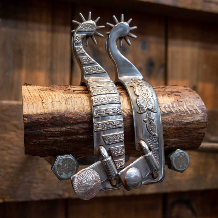 Kamphaus Silver Mounted 10pt. Spurs Tack - Spurs Kamphaus