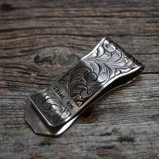 Handmade Thiel Silver Engraved Money Clip Collectibles Thiel