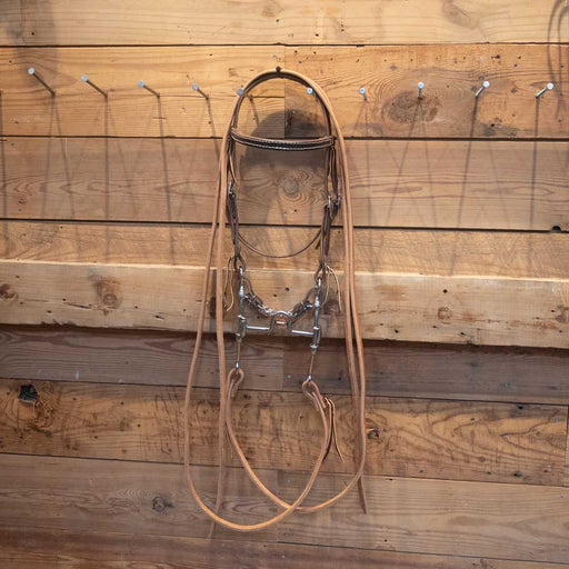 CHS Solid Port Gag Bridle Rig Tack - Training Cow Horse Supply