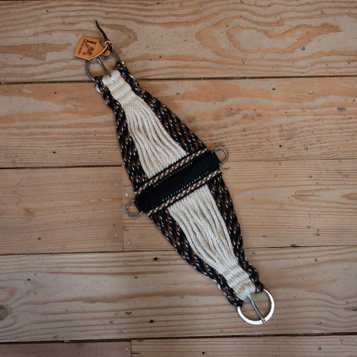 LM 28" Brown/White/Black Mohair Cinch Tack - Cinches LM Mohair Cinches