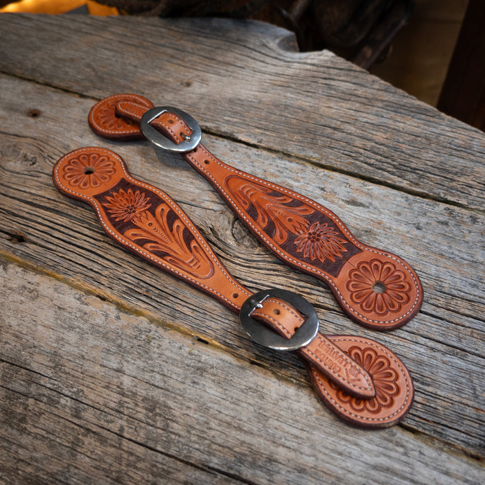 Ross Bullinger Two Tone Spur Straps Tack - Spur Straps Ross Bullinger
