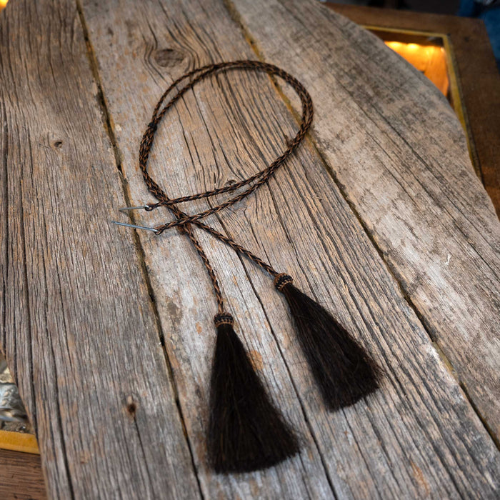 Handmade Black & Brown Horse Hair Stampede Strings HATS - HAT RESTORATION & ACCESSORIES Teskey's