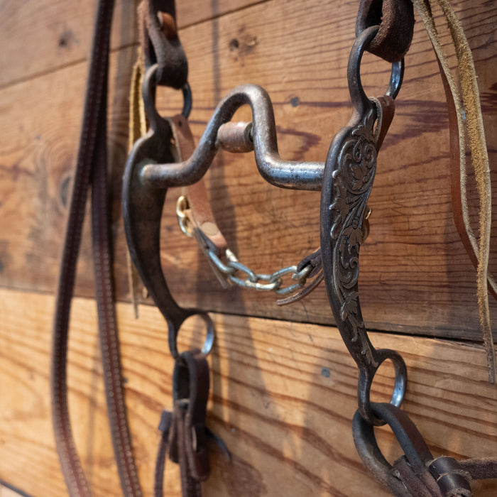 Dillon White Silver Mounted Port Bit and Buckle Bridle Rig