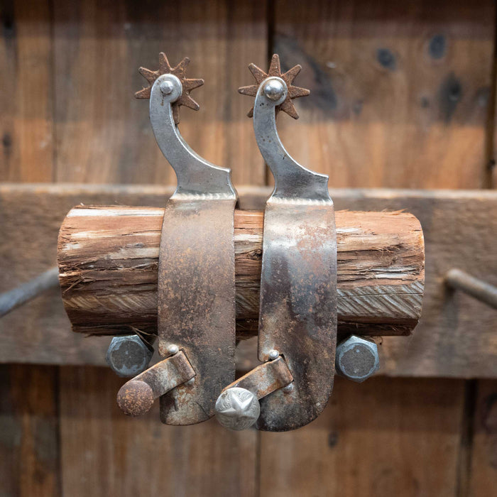 Used Tom Balding Silver Mounted 8pt. Spurs Tack - Spurs Tom Balding
