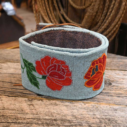 Large Native Crow Beaded Roses Belt Collectibles Native Indian