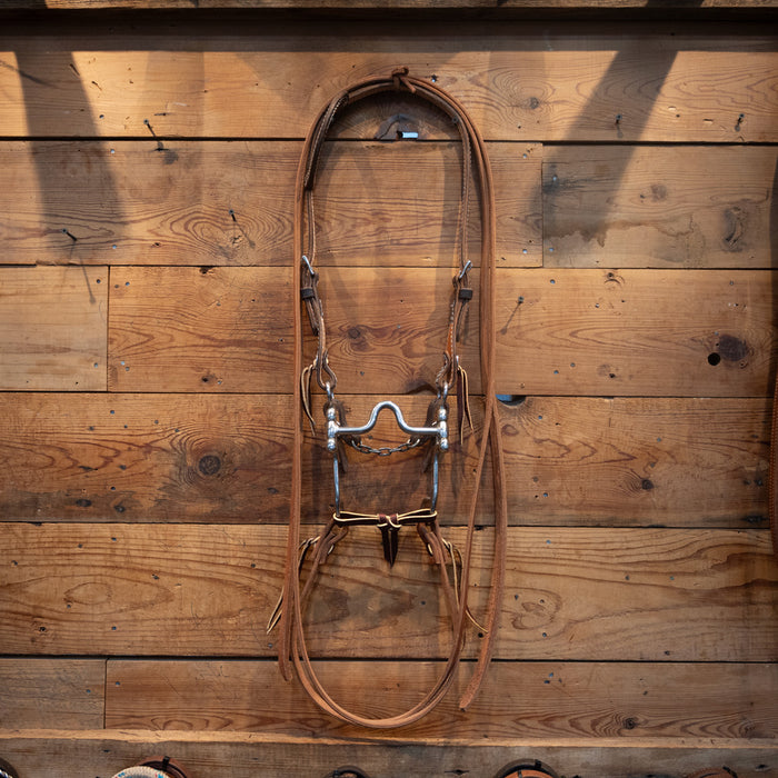 CHS Solid Port Bridle Rig Tack - Training Cow Horse Supply