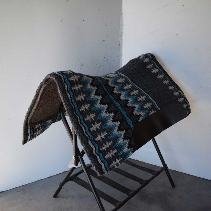 NEW Grey & Blue Aztec Saddle Pad Sale Barn Teskey's