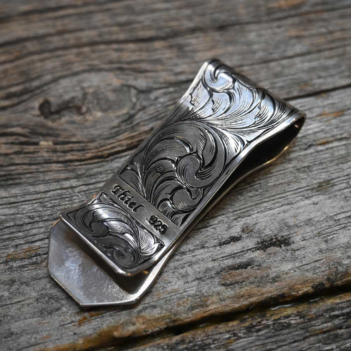 Thiel Handmade Silver Engraved Money Clip Collectibles Thiel