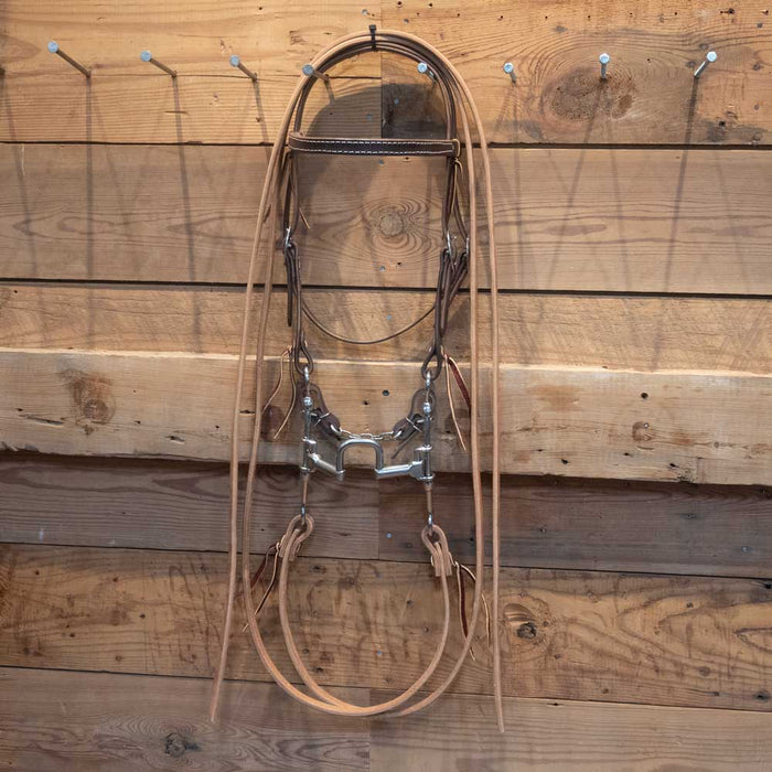 CHS Square Port Gag Bridle Rig Tack - Training Cow Horse Supply