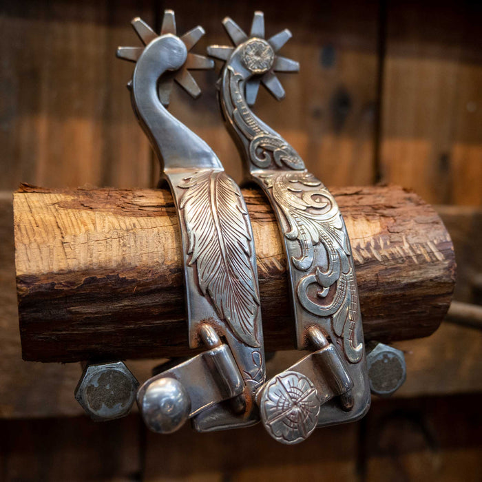 Kamphaus Silver Mounted 8pt. Spurs Tack - Spurs Kamphaus