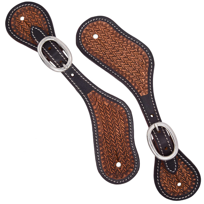 Teskey's Herringbone Spur Straps Tack - Spur Straps Teskey's