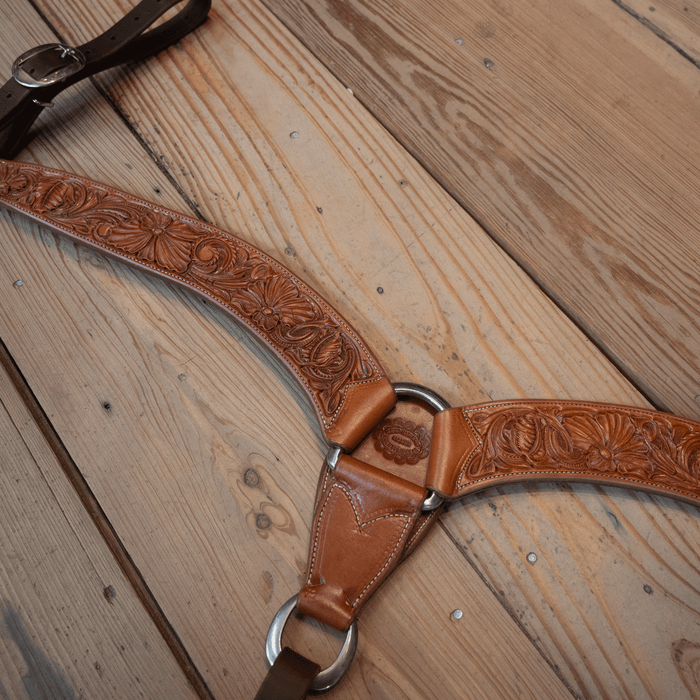 David Haslerig Handmade Fully Tooled Breast Collar