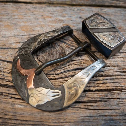 Scribner 2 Pc. Copper Horn Buckle ACCESSORIES - Additional Accessories - Buckles Dale Scribner