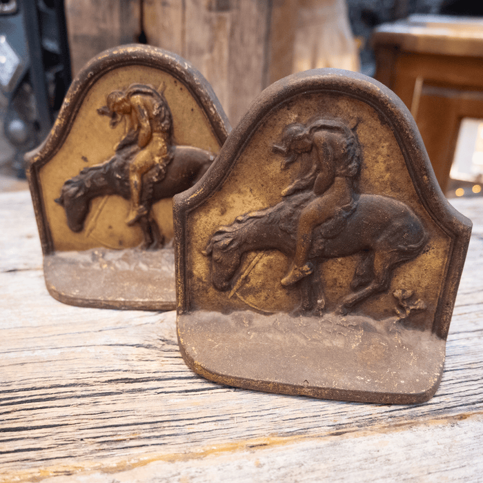 1928 Cast Iron "The Last Trail"  The Connecticut Foundry Bookends