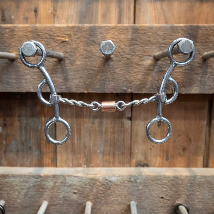 Schoneberg Short Shank Twisted Wire Dog Bone w/ Copper Roller Bit Tack - Bits Schoneberg