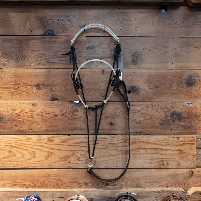 BAR-O-ABIT White Crossway Headsetter w/Snaps Tack - Training BAR-O-ABIT