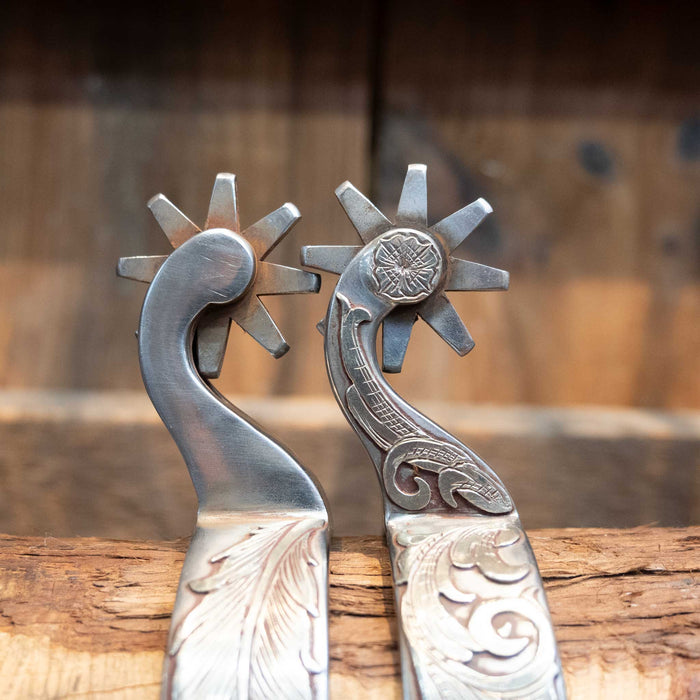 Kamphaus Silver Mounted 8pt. Spurs Tack - Spurs Kamphaus