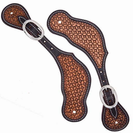 Teskey's Studded Diamond Spur Straps Tack - Spur Straps Teskey's