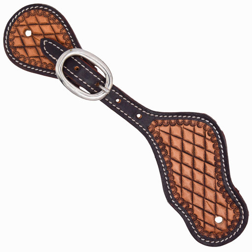 Teskey's Diamond Small Seed Bordered Spur Straps Tack - Spur Straps Teskey's Ladies