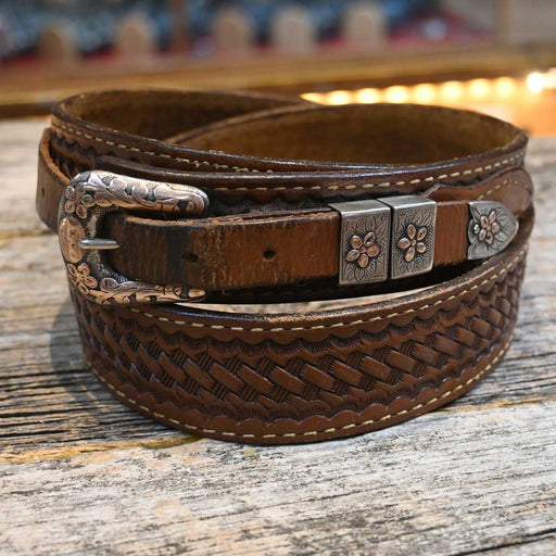 Vintage Leather Belt w/Silver Buckle Collectibles Teskey's