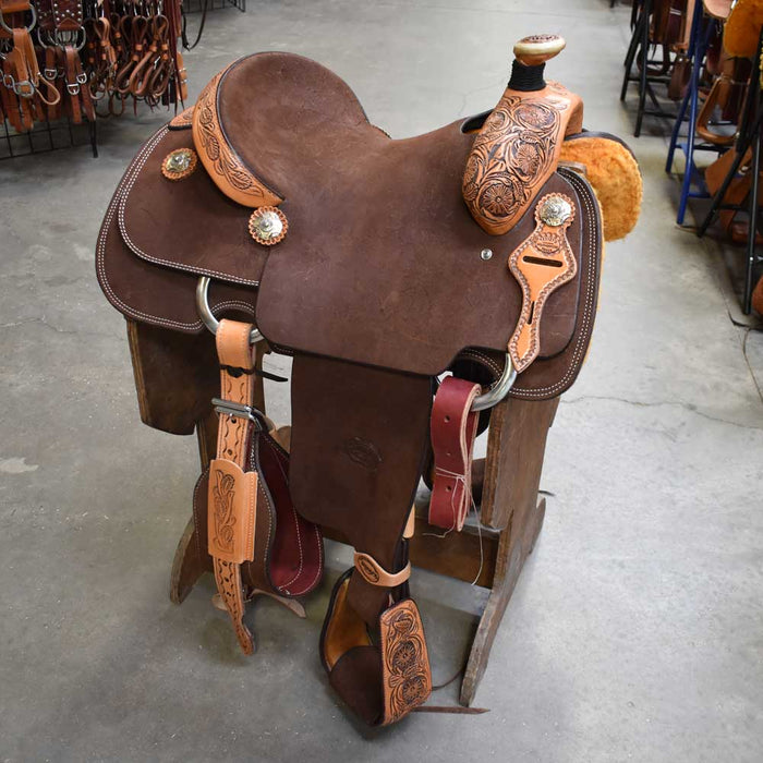 14.5" TESKEY'S CALF ROPING SADDLE Saddles - New Teskey's Saddlery