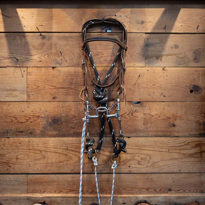 CHS Correction Bridle Rig w/Martingale Tack - Training Cow Horse Supply