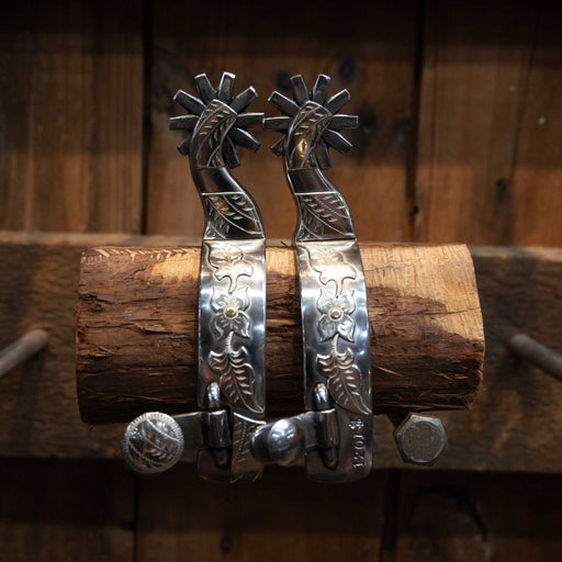 Wayne Dollar Silver Mounted 10pt. Spurs Tack - Spurs Wayne Dollar