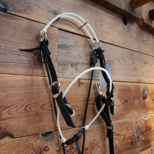 BAR-O-ABIT White Crossway Headsetter w/Snaps Tack - Training BAR-O-ABIT