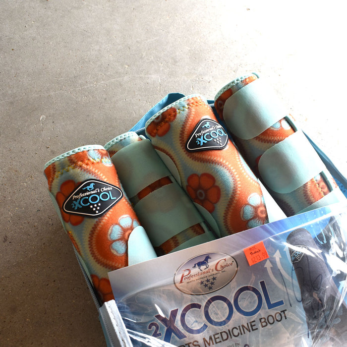 NEW Professional Choice 2xCool Sports Medicine Boots 4 Pack Flower Print Sale Barn Professional's Choice