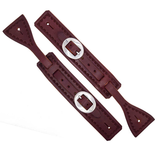 Teskey's Chocolate Leather Square Spur Straps Tack - Spur Straps Teskey's
