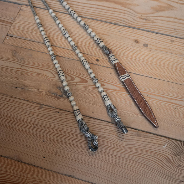 Handmade Jose Ortiz Rawhide Romel Reins Tack - Reins Jose Ortiz