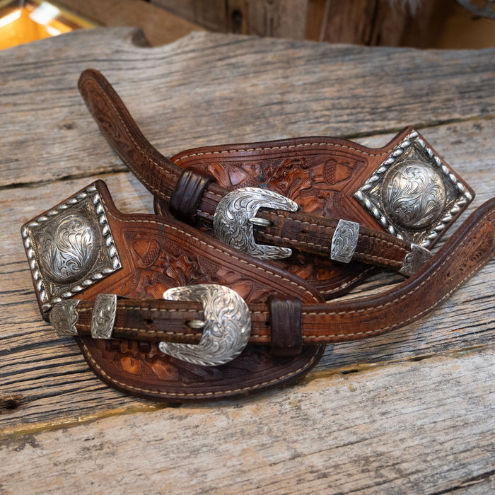 Blue Ribbon tack silver Heritage spur straps 1850