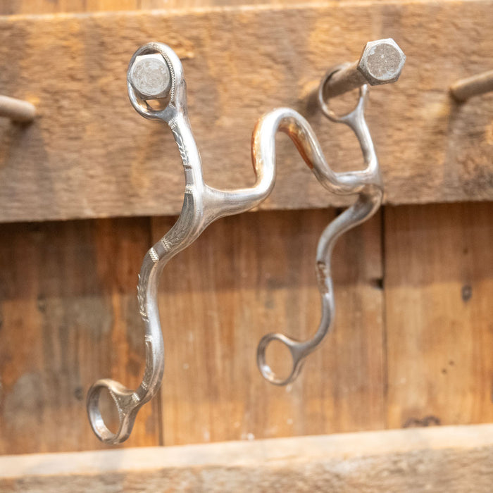 Cutrell Silver Mounted Solid Port Bit w/Copper Tack - Bits Cutrell