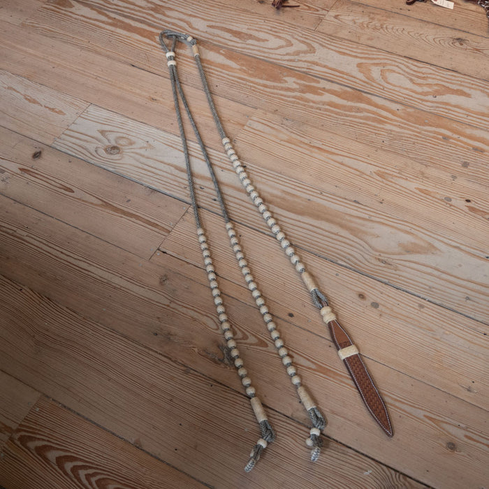 Handmade Jose Ortiz Rawhide & Leather Romel Reins Tack - Reins Jose Ortiz
