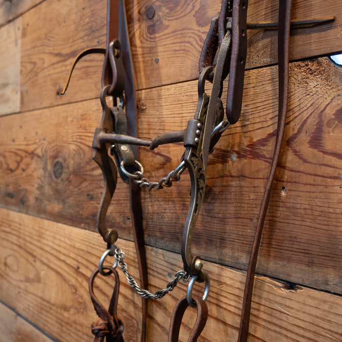 Silver Mounted Shanked Snaffle Bridle Rig Tack - Rigs MISC