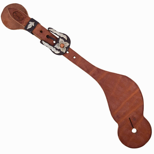 Teskey's Men's Contoured Spur Straps w/Floral Buckle Tack - Spur Straps Teskey's